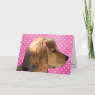 Valentinstagskarte mit Golden-Retriever-Welpen Karte