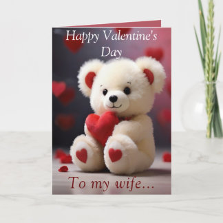 Valentinstagskarte mit Teddybär für die Ehefrau Feiertagskarte