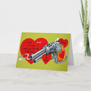Valentinstagskarte mit Vintage-Waffe Feiertagskarte