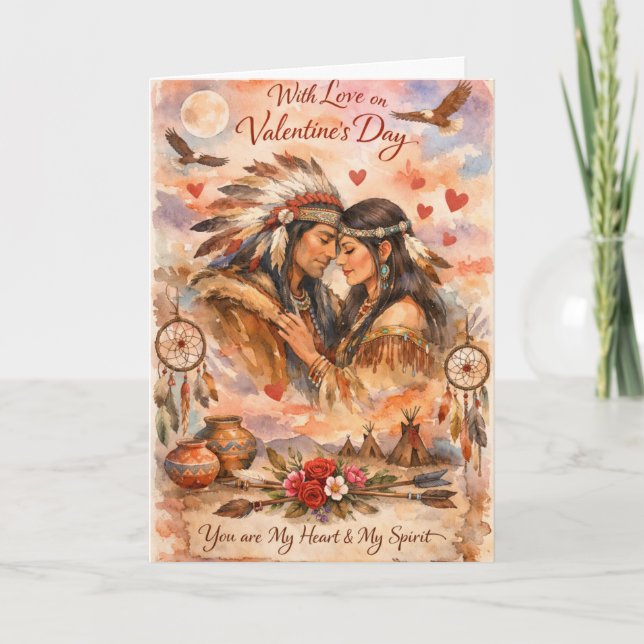 Valentinstagskarte Native Love Karte (Vorderseite)