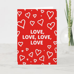 Valentinstagskarte Red Doodle Love Karte