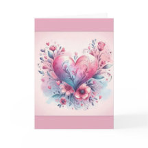 Valentinstagskarte rosa Blumen rosa Herz