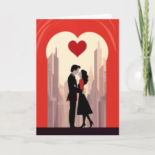 Valentinstagskarte - Stadtpaar Karte