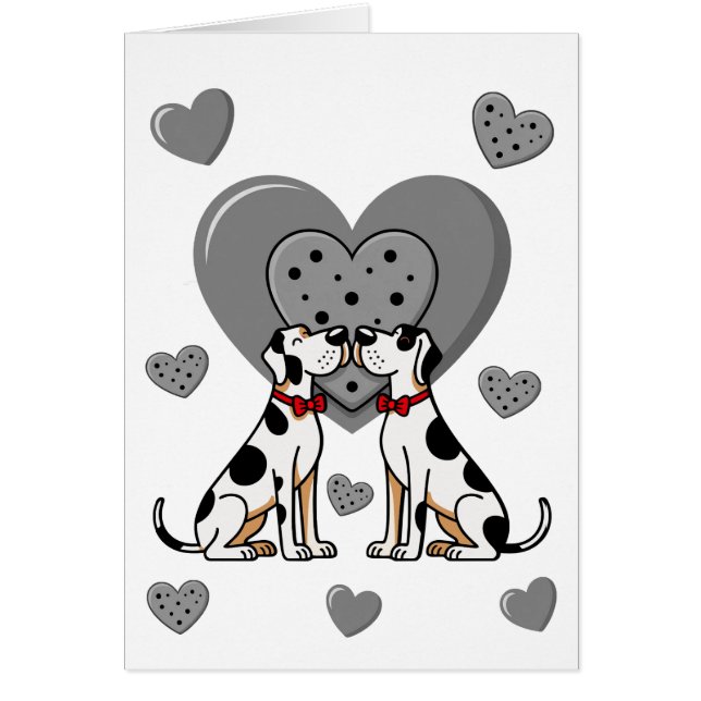 Valentinstagskarten Deutsche Dogge (Vorne)