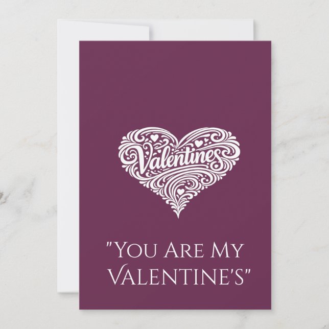 Valentinstagskarten Herzform Design Liebestext (Vorderseite)