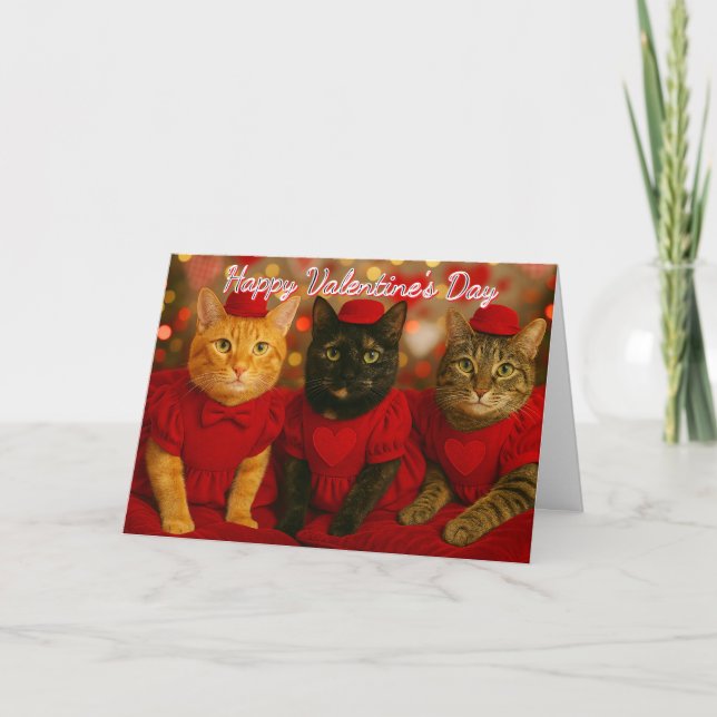 Valentinstagskatze von Ihrer Katze Karte (Vorderseite)