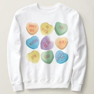 Valentinstagsüßigkeits-Gesprächsherzen Sweatshirt