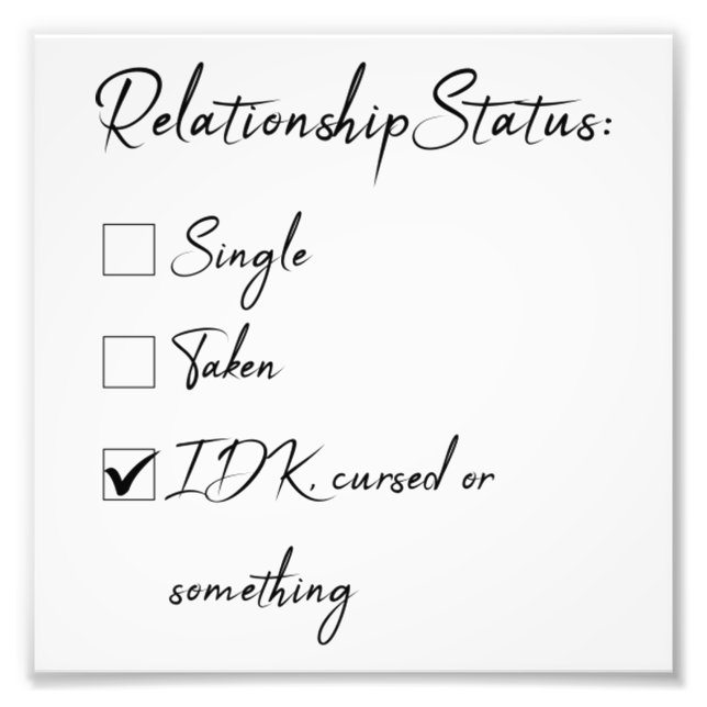 Valentinstatus für Single 43 Fotodruck (Vorne)