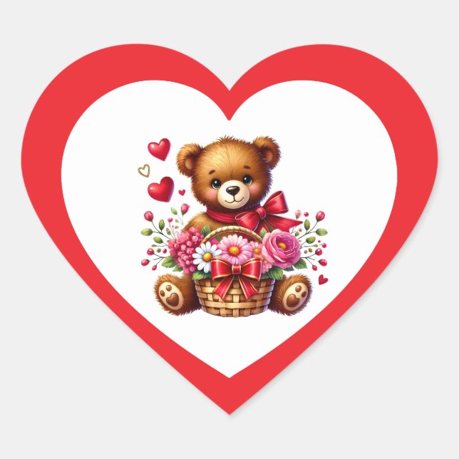 Valentinsticker Herz-Aufkleber (Vorderseite)