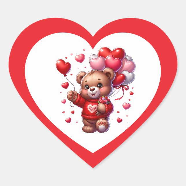Valentinsticker Herz-Aufkleber (Vorderseite)