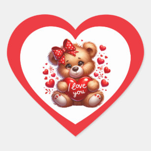Valentinsticker Herz-Aufkleber