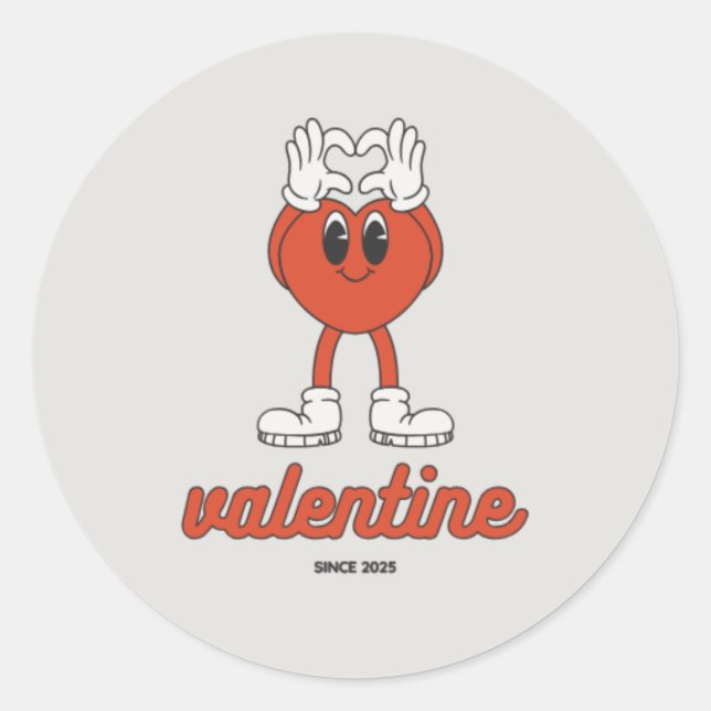 Valentinsticker Runder Aufkleber (Vorderseite)