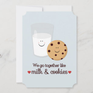 Valentintagskarte für Milch und Cookie Feiertagskarte
