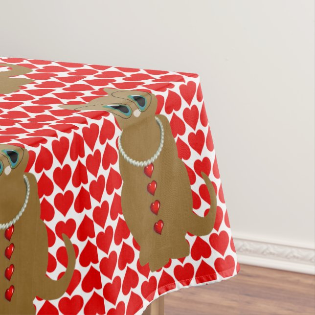 Valentintagskatze Tischdecke (Beispiel)