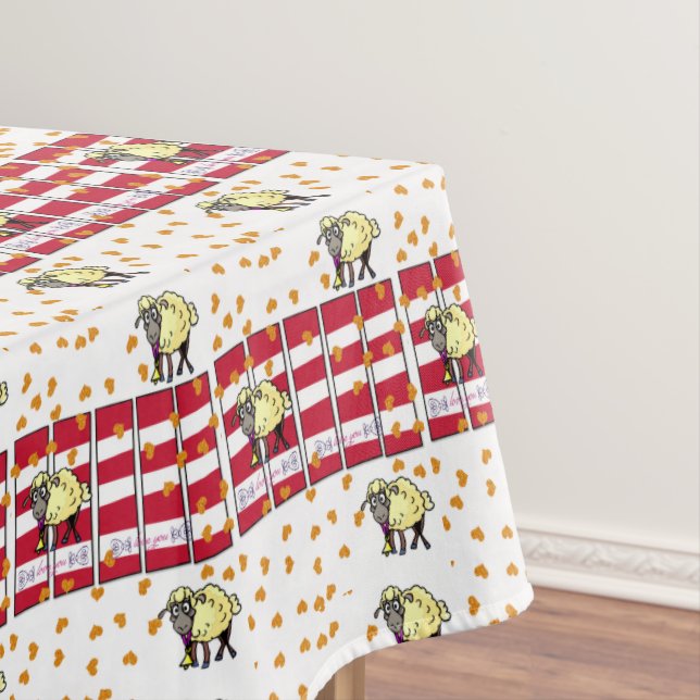 Valentintagsschaf Tischdecke (Beispiel)