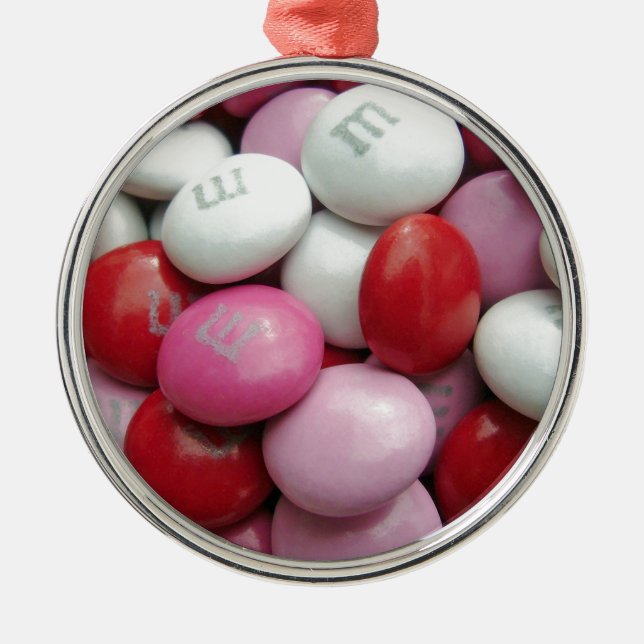 Valentinus Candy Silbernes Ornament (Vorne)