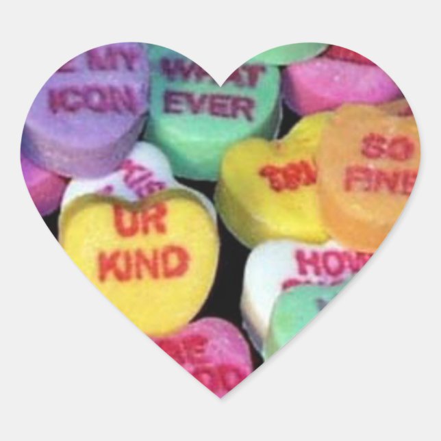 Valentinus Süßigkeiten Herz-Aufkleber (Vorderseite)