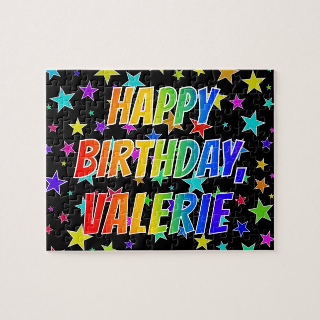 "VALERIE" First Name, Fun "HAPPY BIRTHDAY" Puzzle (Horizontal)