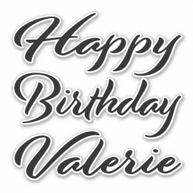 Valerie Name Vorname black Sticker Geburtstag (Vorderseite)
