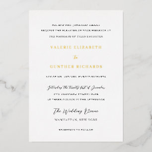 Valerie Traditionelle Hochzeit Folieneinladung