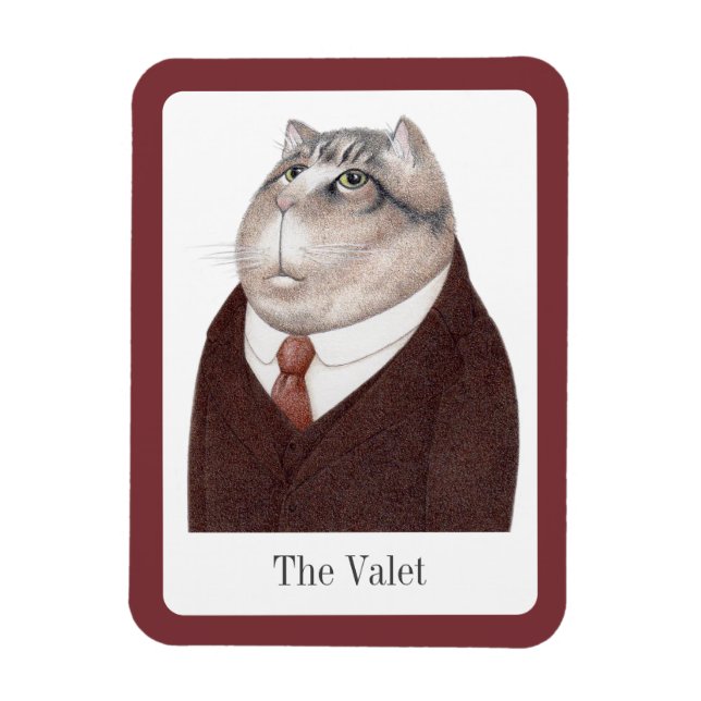VALET CAT 3x4 Flexible Magnet + Text (Vertikal)