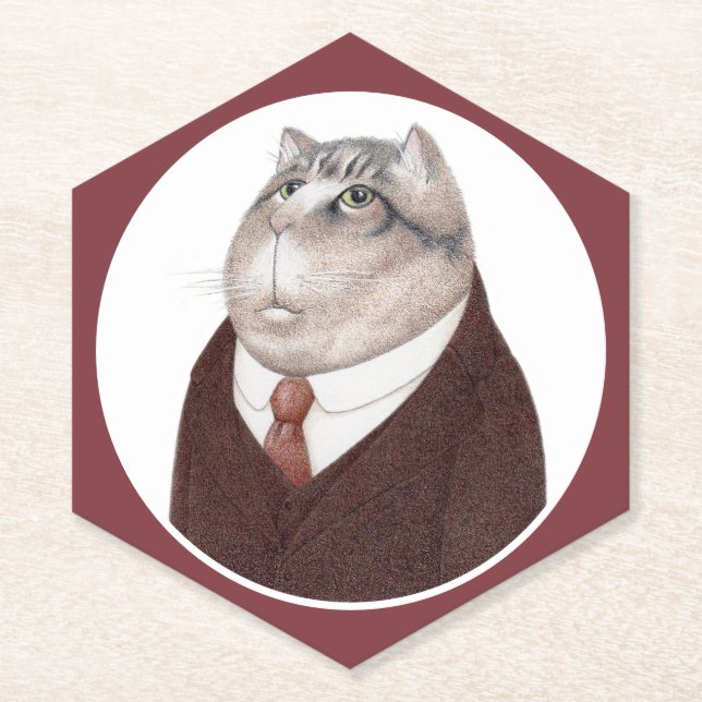 VALET CAT Pointy Hexagon Paper Untersetzer (Vorderseite)