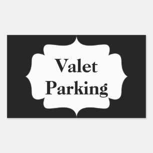 Valet Parking Rechteckiger Aufkleber
