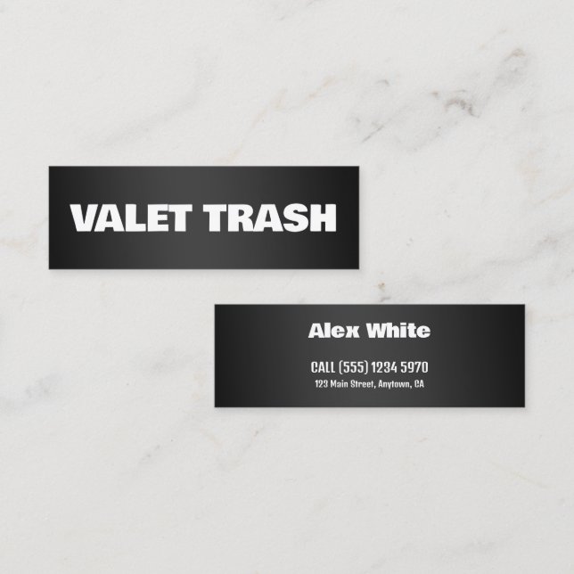 Valet Trash Mini Visitenkarte (Vorne/Hinten)