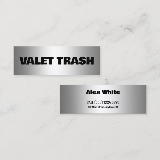 Valet Trash Mini Visitenkarte (Vorne/Hinten)