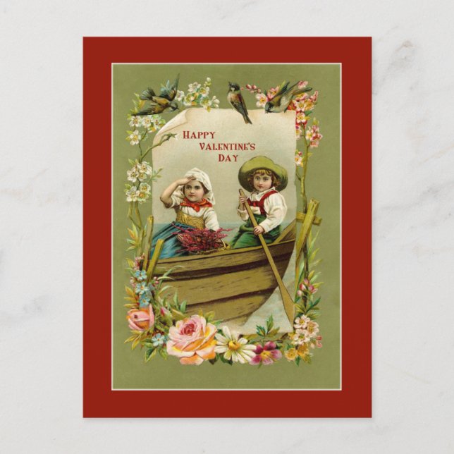 Valetine Boat Ride Postkarte (Vorderseite)