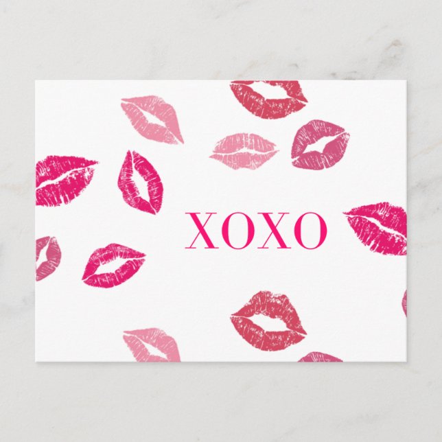 Valetines Day Card "XOXO" Postkarte (Vorderseite)