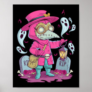 Valgory Vintage Gothic Pestarzt Gräber Halloween Poster