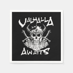 Valhalla erwartet Viking Skull Warrior Ax Geschenk Serviette