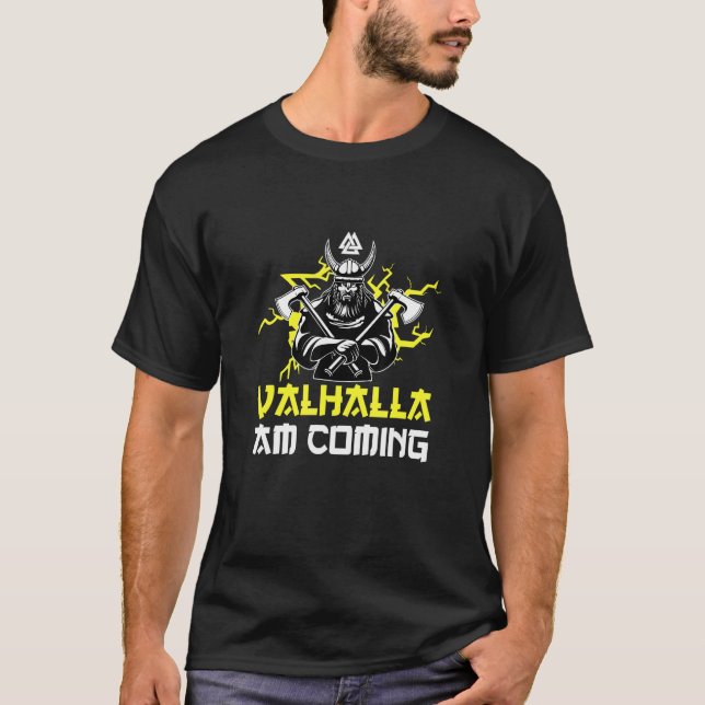 Valhalla kommend Viking Warrior Beer Beard T-Shirt (Vorderseite)