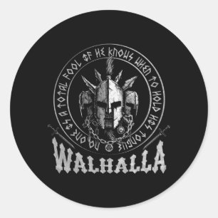 Valhalla Odin Viking Motif Runder Aufkleber
