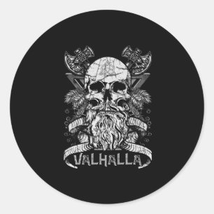 Valhalla Odin Viking Motif Runder Aufkleber