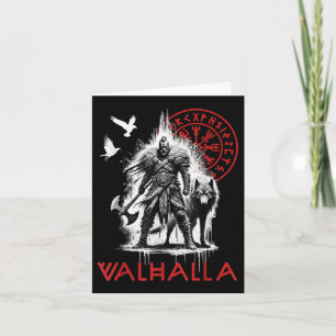 Valhalla Odin Wolf und Raven Viking Runes Norse Co Karte