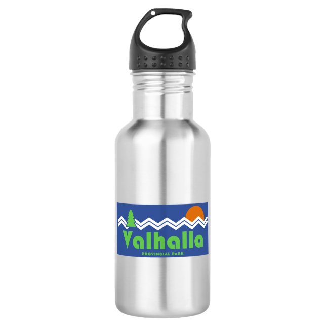 Valhalla Provincial Park Retro Edelstahlflasche (Vorderseite)