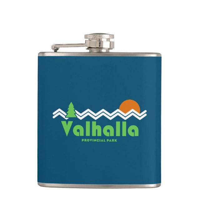 Valhalla Provincial Park Retro Flachmann (Vorderseite)