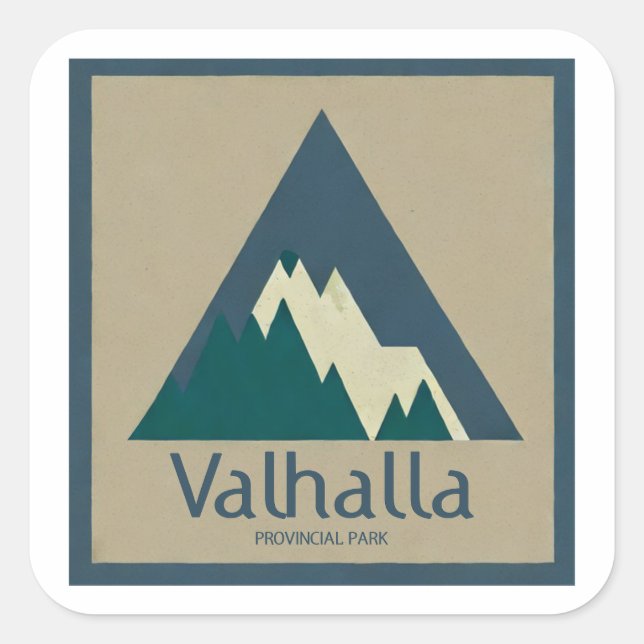 Valhalla Provincial Park Rustikal Quadratischer Aufkleber (Vorderseite)