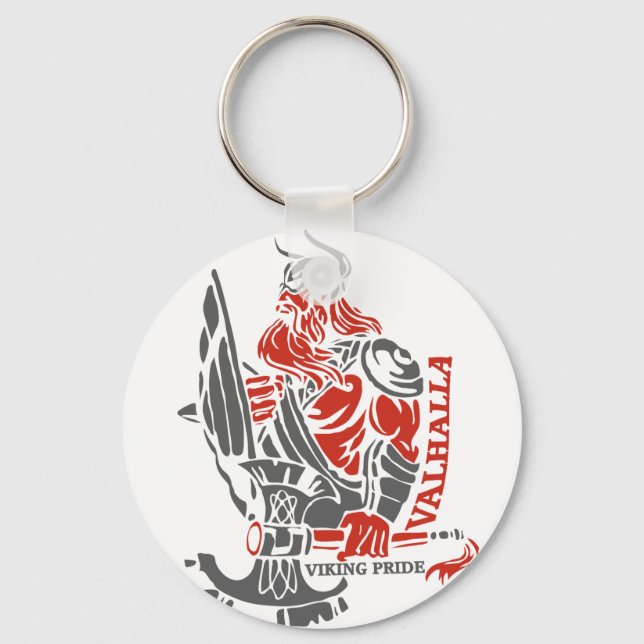 Valhalla - Viking Pride - Schild und Ax Design Schlüsselanhänger (Vorderseite)