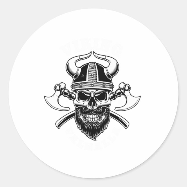 Valhalla Viking Warrior Norse Nordic Mythology Gif Runder Aufkleber (Vorderseite)