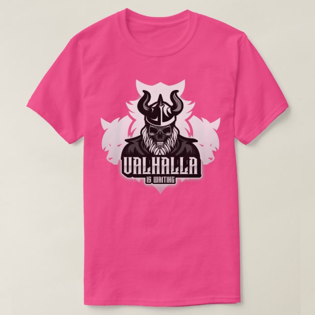 Valhalla Warte Wölfe Odin-Krieger sagen T-Shirt (Design vorne)