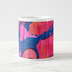 Valiant 1 Rot Blau Ebru Style Abstrakter Trinkbech Jumbo-Tasse