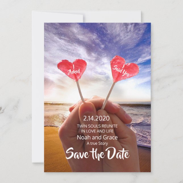 Valintine Twin Flame Speichern Sie die Daten Save The Date (Vorderseite)