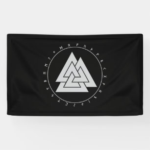 Valknut Circle Runes Banner (3'x5')