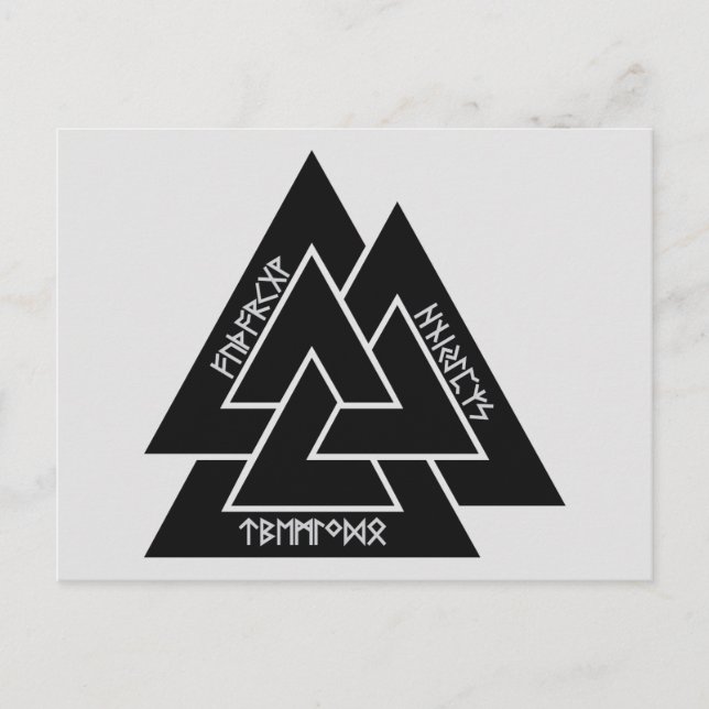 Valknut Etched Runes Postcard Postkarte (Vorderseite)