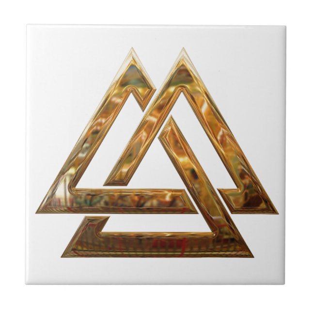 Valknut - Gold Fliese (Vorderseite)