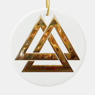 Valknut - Gold Keramikornament