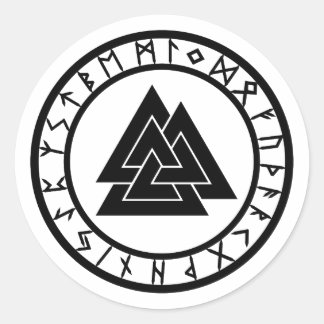 Valknut II - Runenkreis Runder Aufkleber